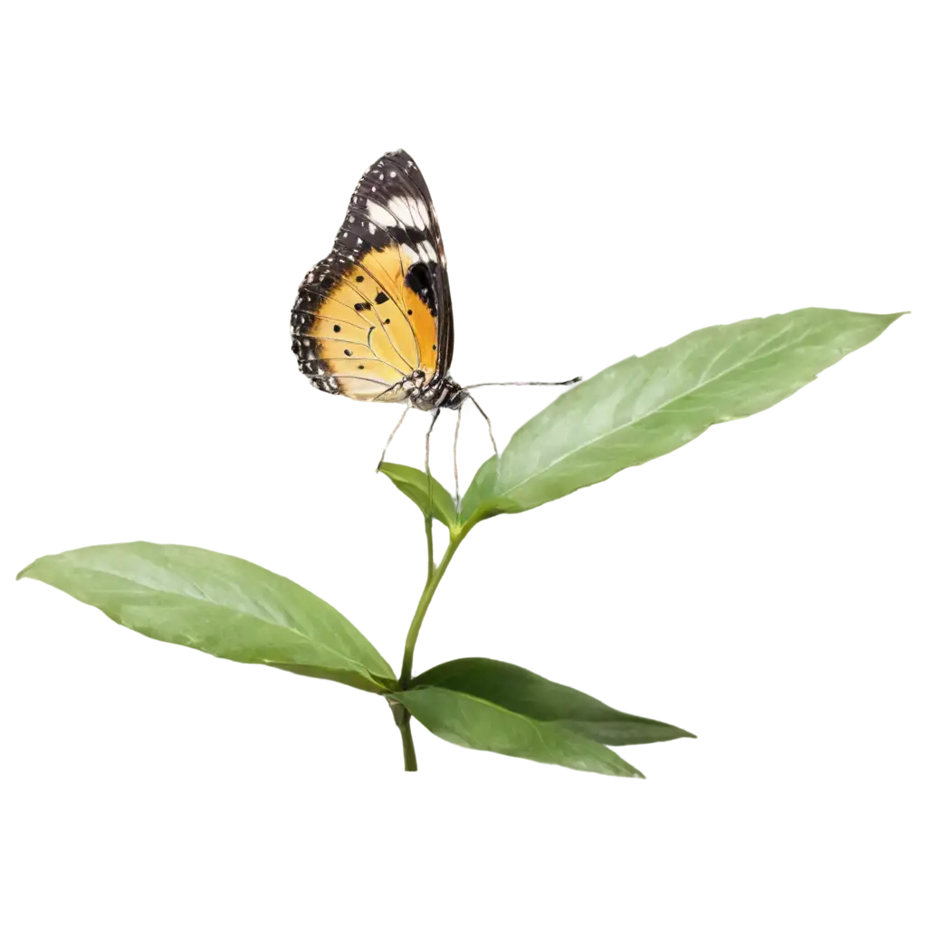 Beautiful-Butterfly-in-a-Plant-PNG-Image-Ideal-for-Nature-and-Floral-Designs