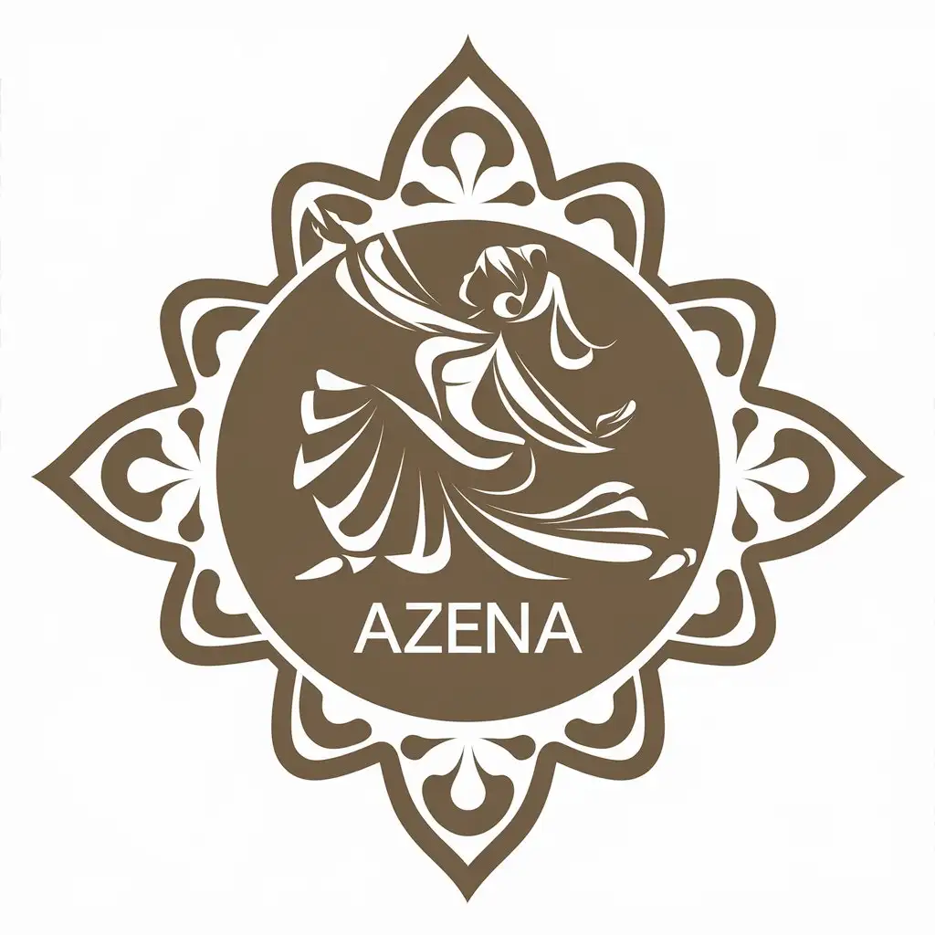 LOGO-Design-For-Azena-Eastern-Dance-Theme-in-Vector-Style-for-Sports-Fitness-Industry