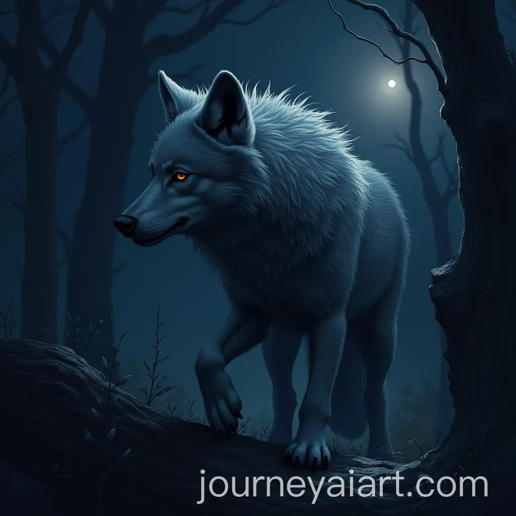 Wolf-Howling-Under-the-Moonlit-Night