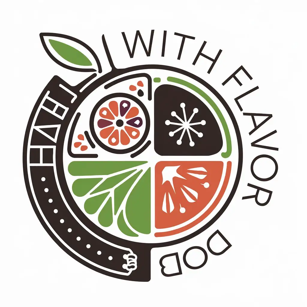 LOGO-Design-for-Health-with-Flavor-Vibrant-Fruits-and-Vegetables-in-Vector-Style