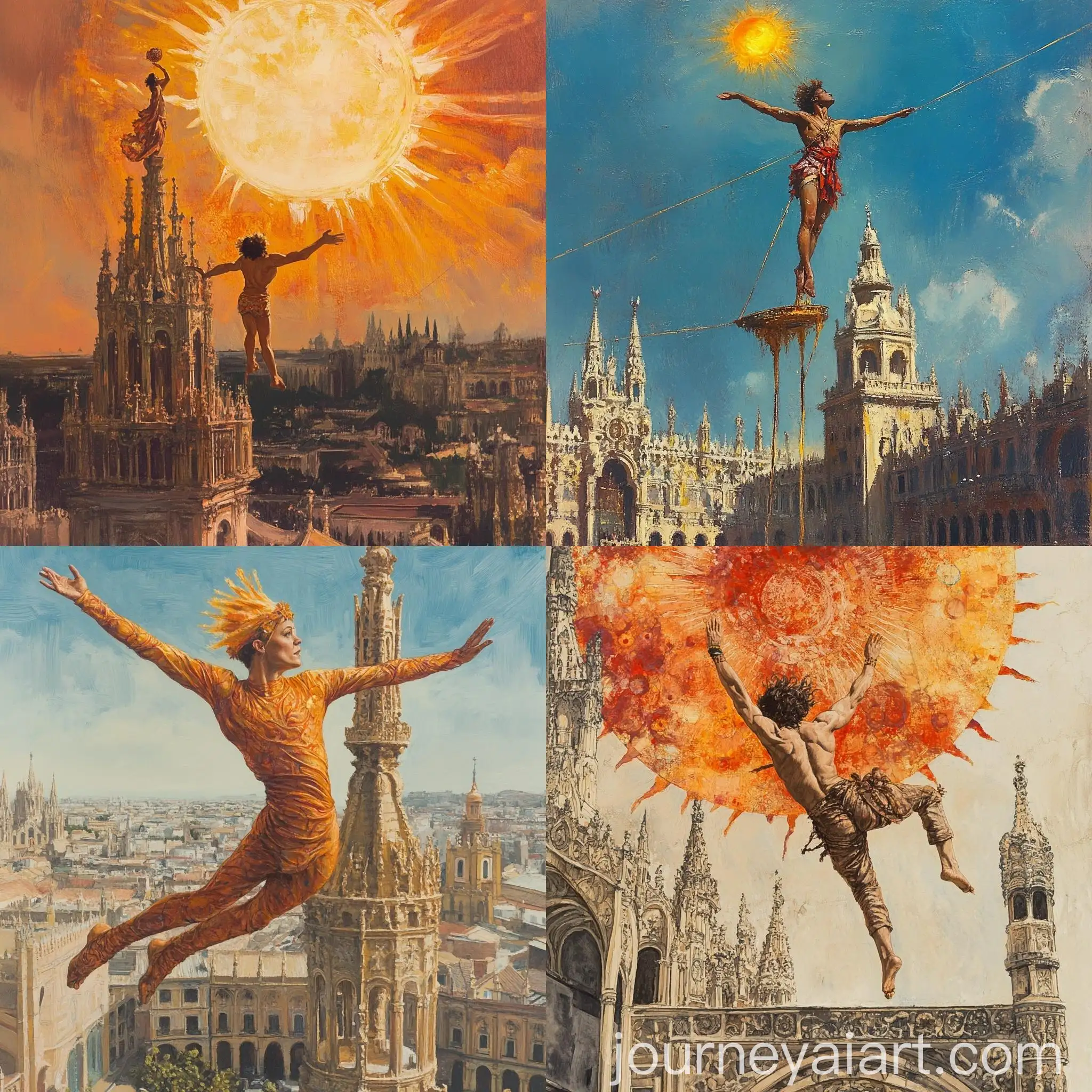 Acrobat-Performing-on-Giralda-Tower-at-Circus-of-the-Sun