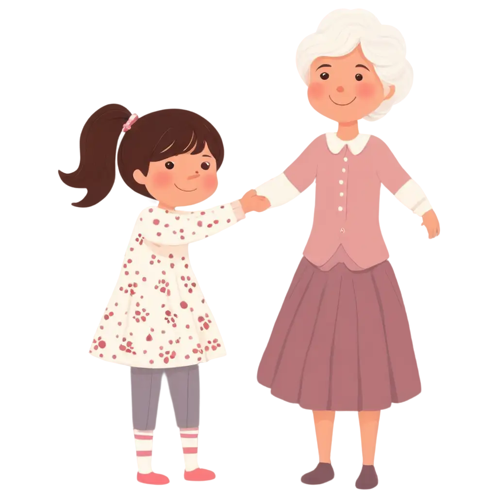 Cute-Small-Girl-with-Hugging-Grandmother-PNG-Illustration-for-Heartwarming-Moments