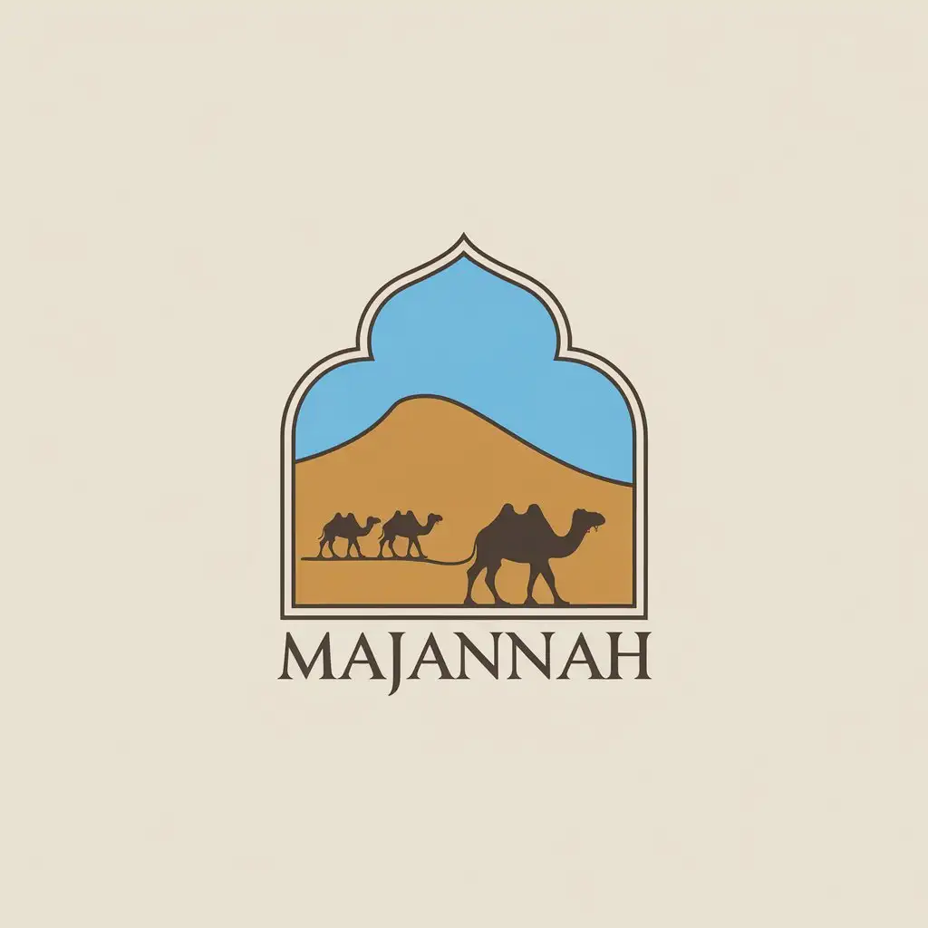 LOGO Design For Majannah Green Teal with Arabic Market Heritage Theme