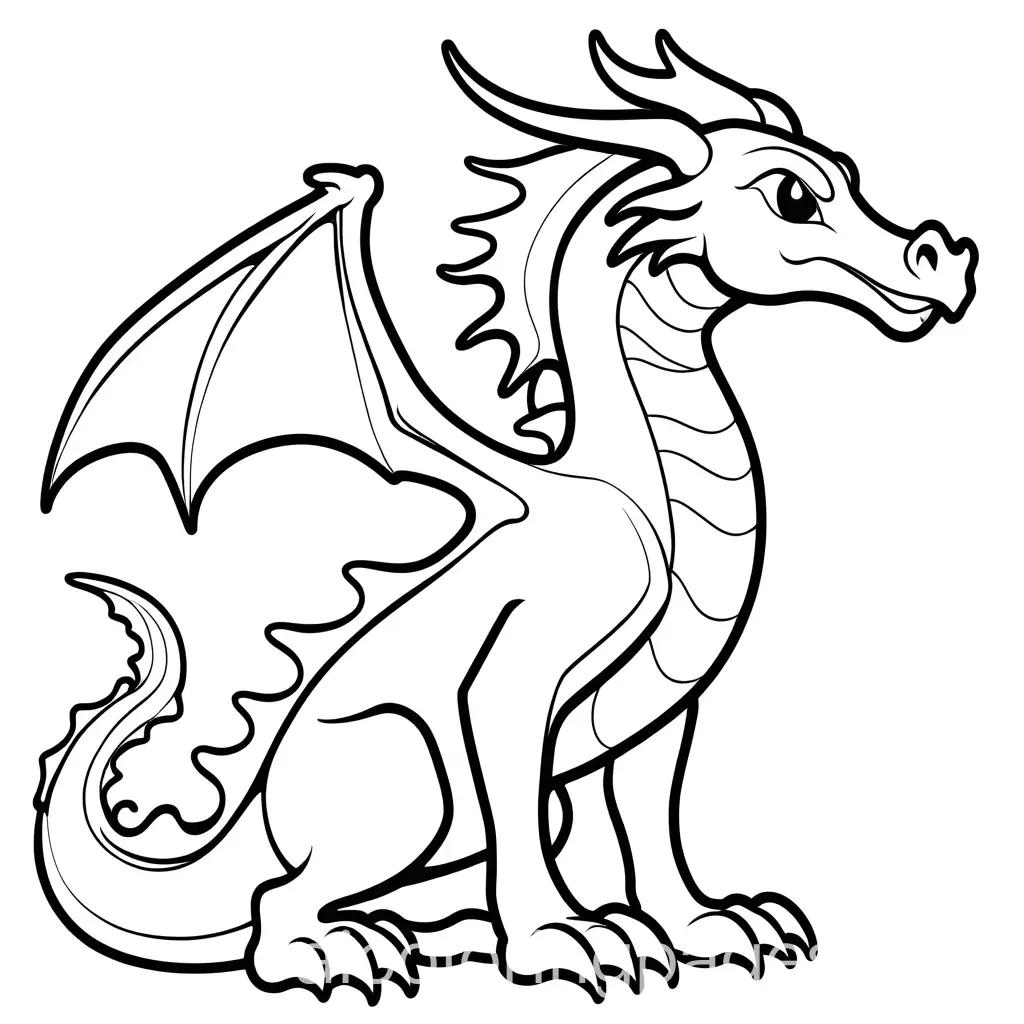 Dragon-Coloring-Page-in-Black-and-White-for-Children