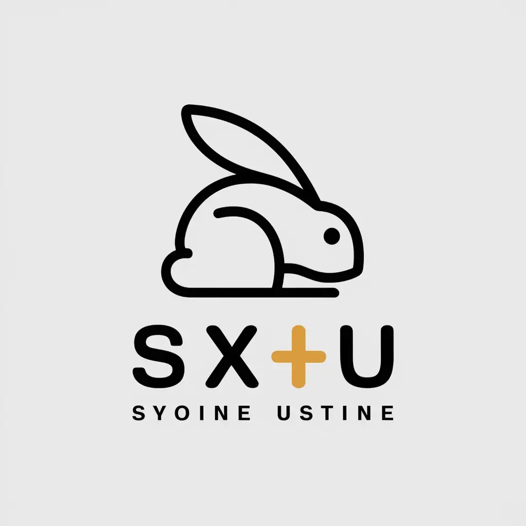 a vector logo design,with the text "sxu", main symbol:rabbit,Moderate,be used in Others industry,clear background