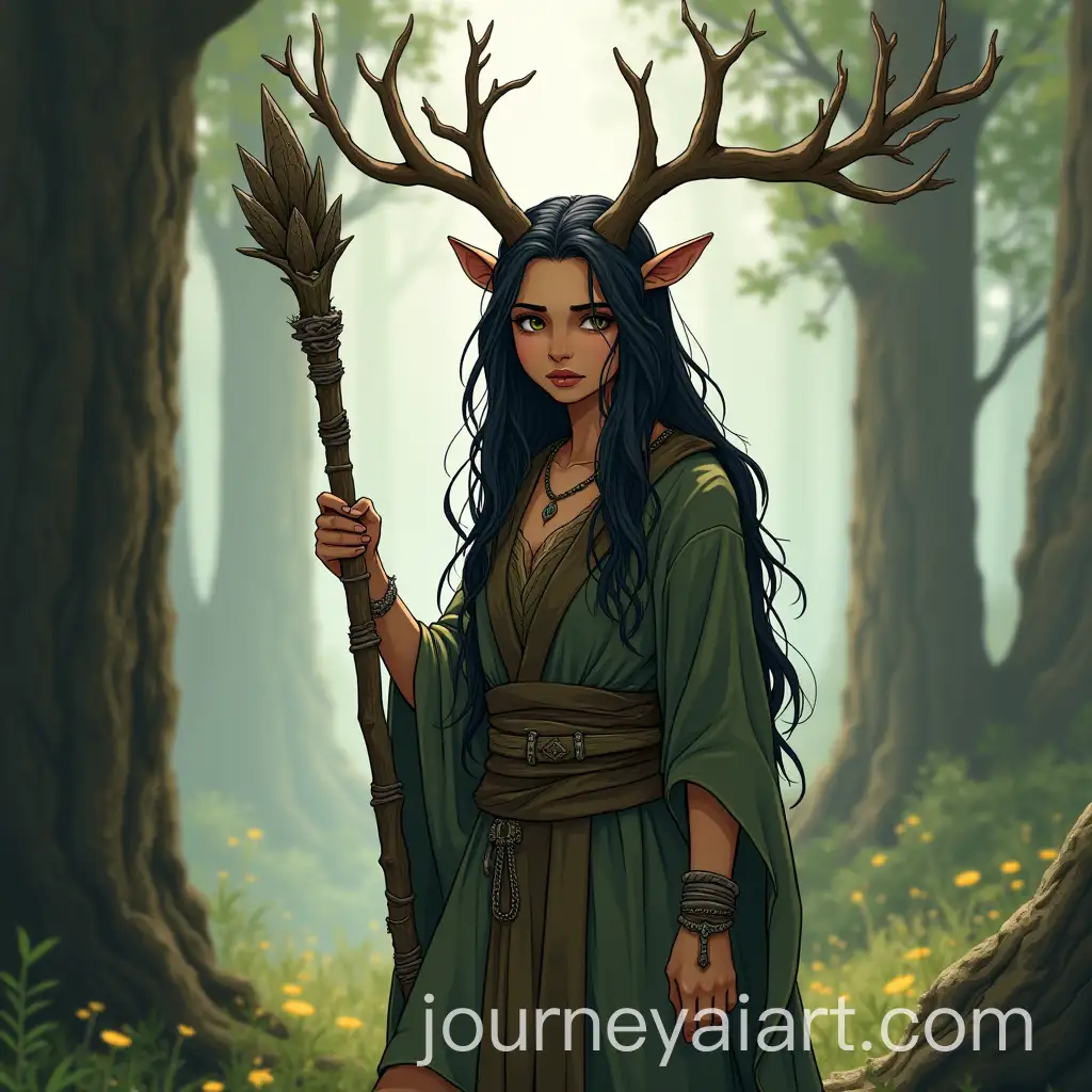 Bosmer-DAI-Art-Prompt-Expansionruid-Girl-in-Forest-with-Branch-Antlers-and-Staff