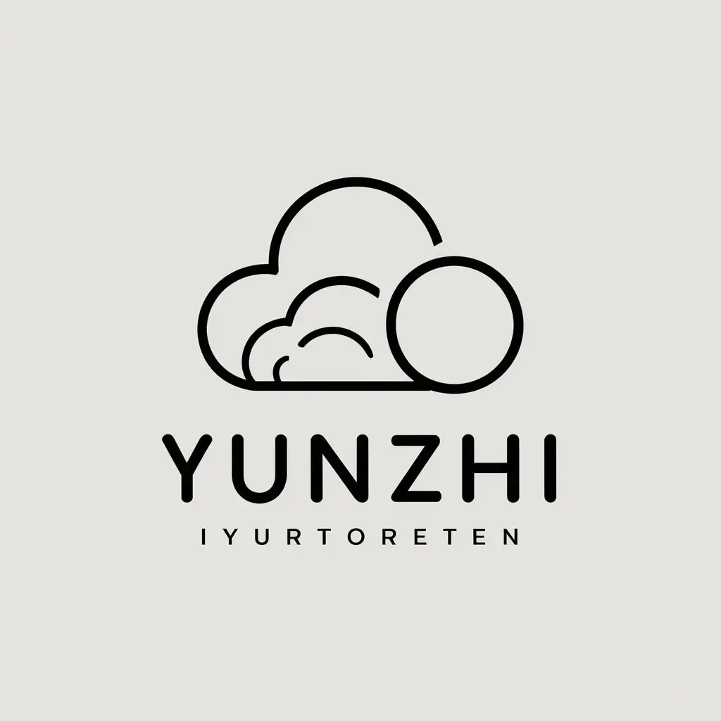 a vector logo design,with the text "yunzhi", main symbol:clouds,Minimalistic,clear background