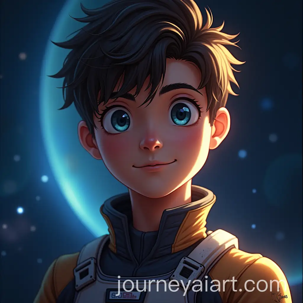 Handsome-Boy-in-SSJ-1-Transformation-in-Space