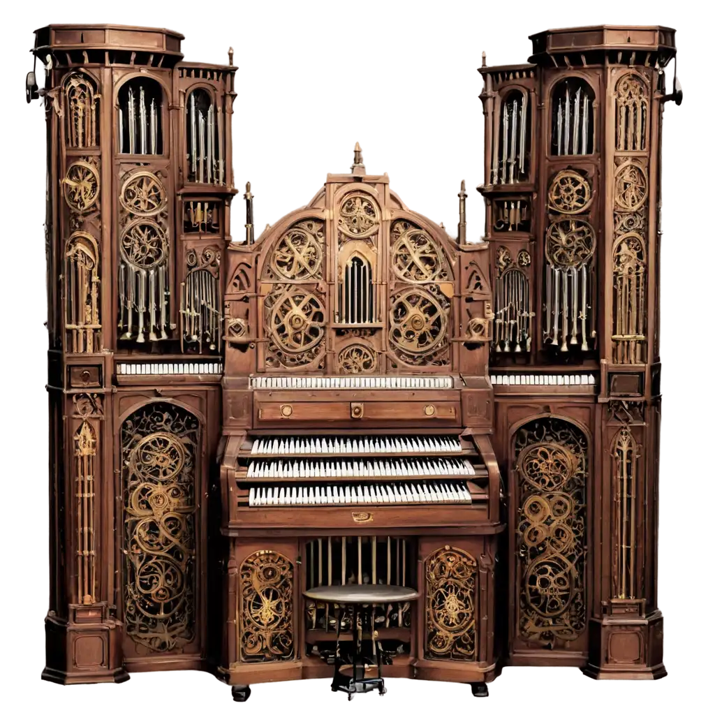 Steampunk-Pipe-Organ-PNG-Image-RetroFuturistic-Artwork-for-Creative-Projects