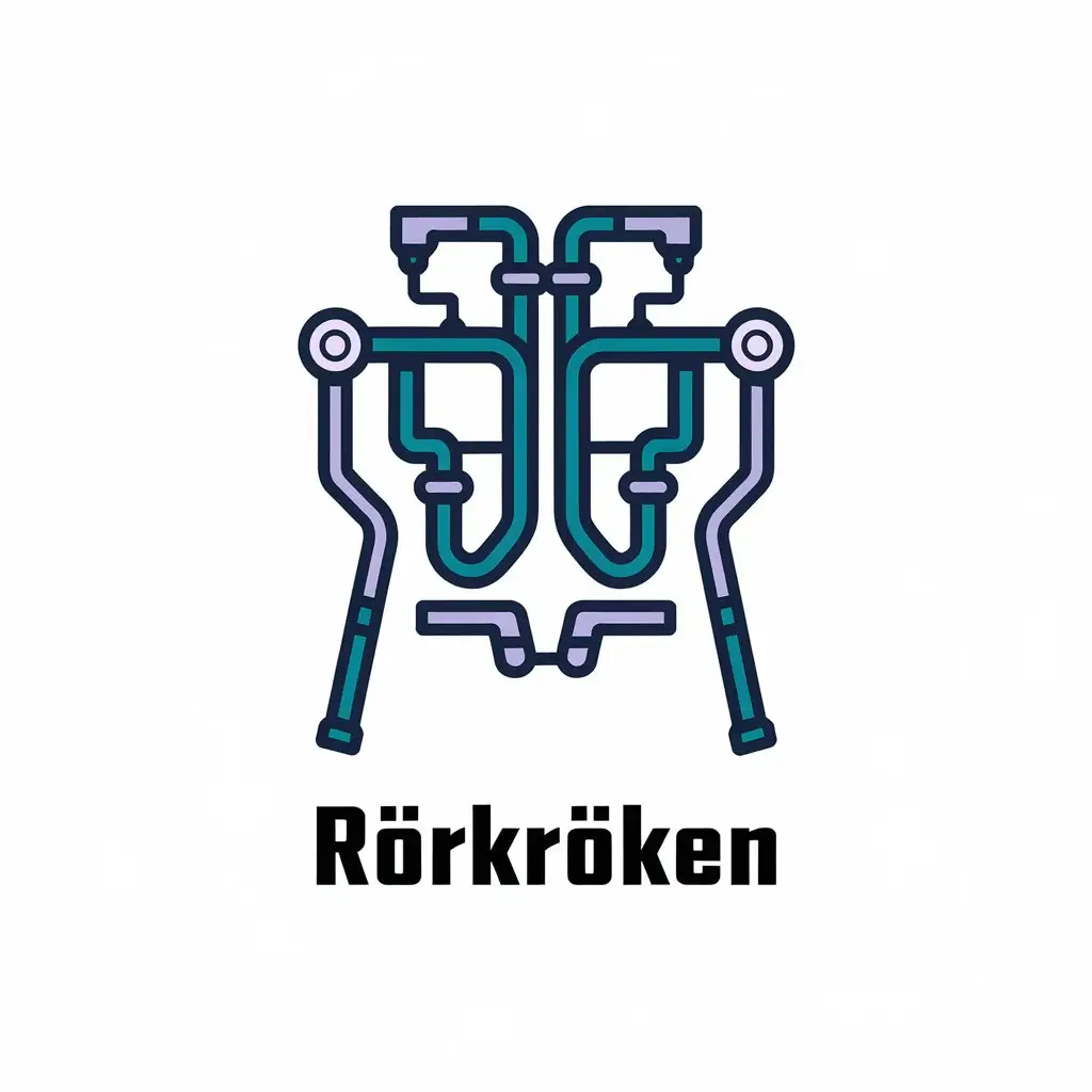 LOGO Design for Rrkrken Hydraulic Pipes Crutches Symbol with Tech Industry Vibe