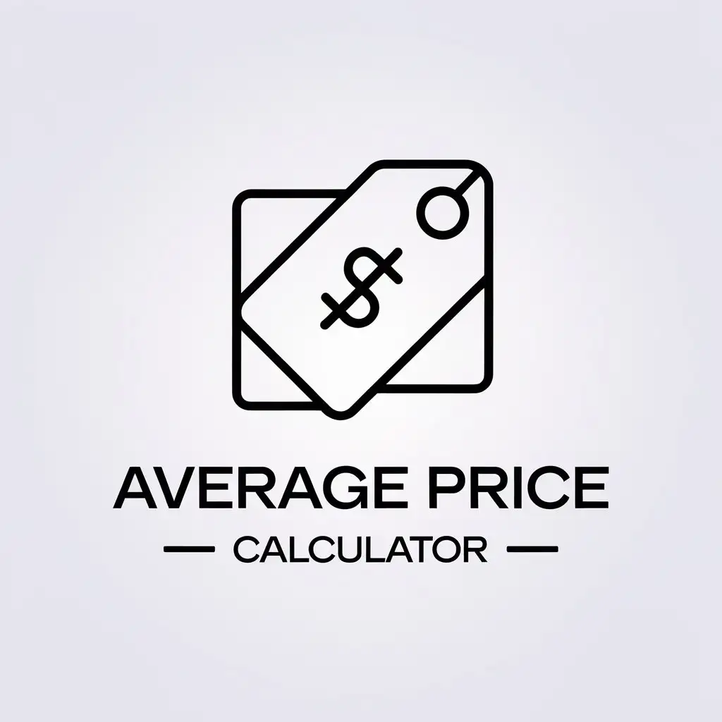 a vector logo design,with the text "average price calculator", main symbol:price,Minimalistic,clear background