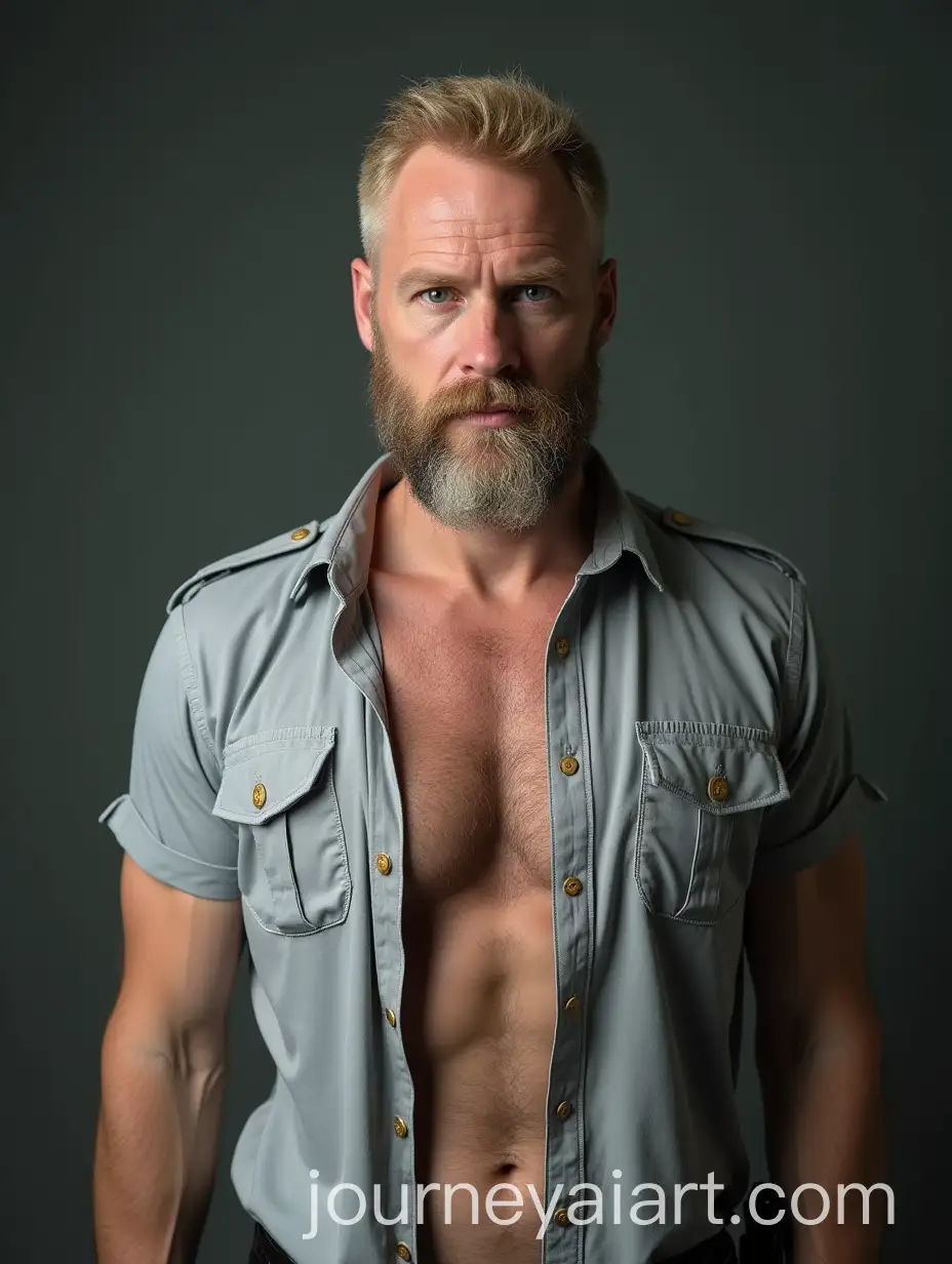 Handsome-Blonde-Irish-Man-in-Police-Shirt-and-White-Socks