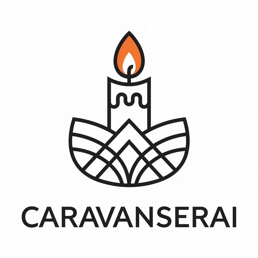 a vector logo design,with the text "caravanserai", main symbol:candle,Moderate,clear background