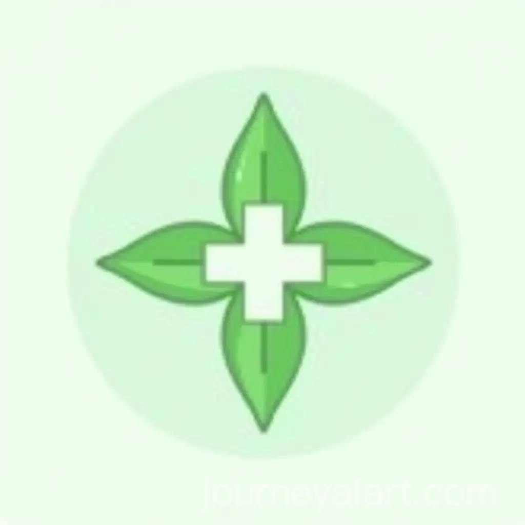 Medical-Cross-Made-of-Leaves-in-Flat-Illustration-Style