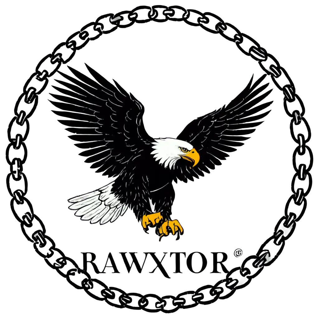 Eagle-and-Chain-Round-Logo-PNG-with-Ravextor-Writing-for-Branding-and-Design