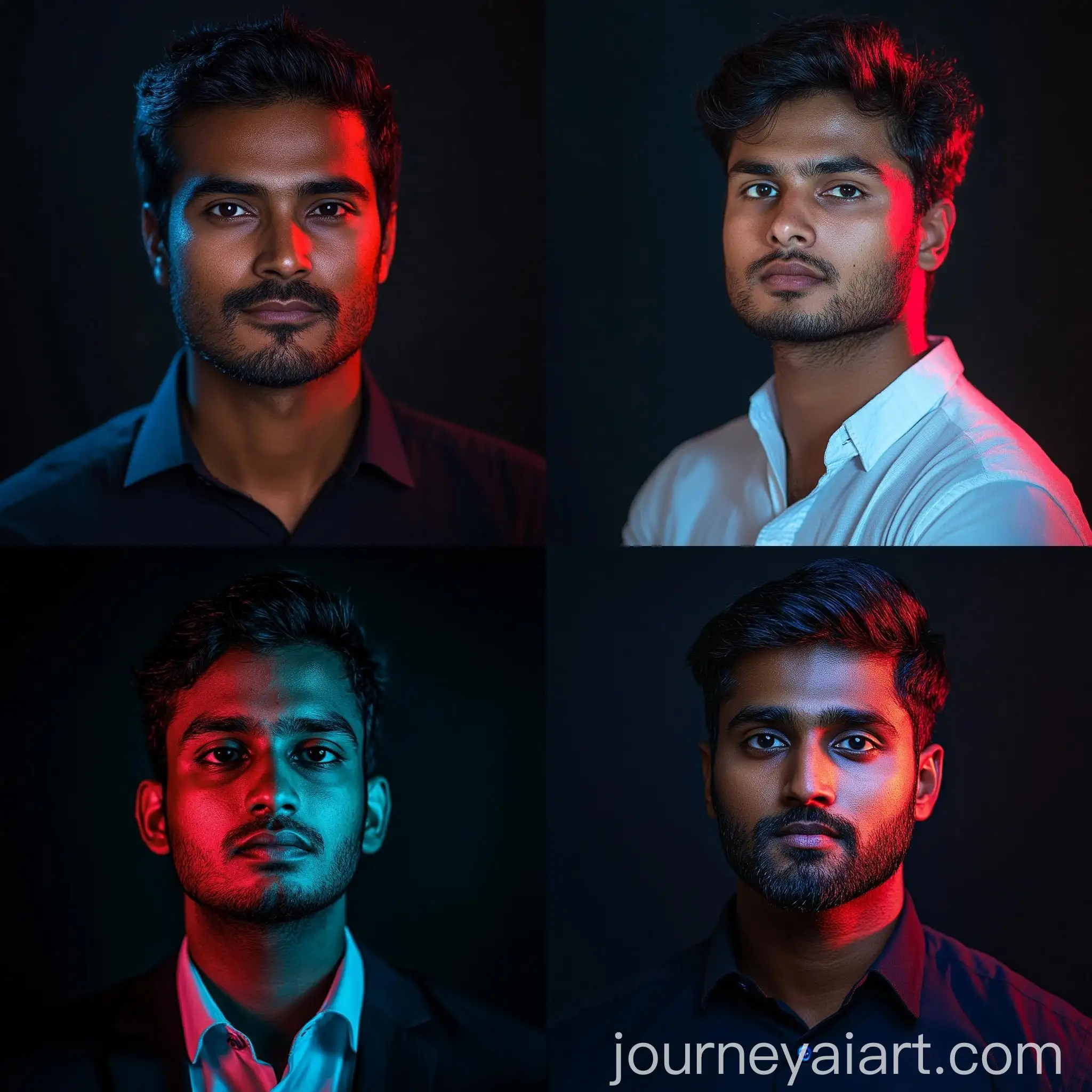 Indian-Male-Portrait-with-Red-and-Blue-Lighting