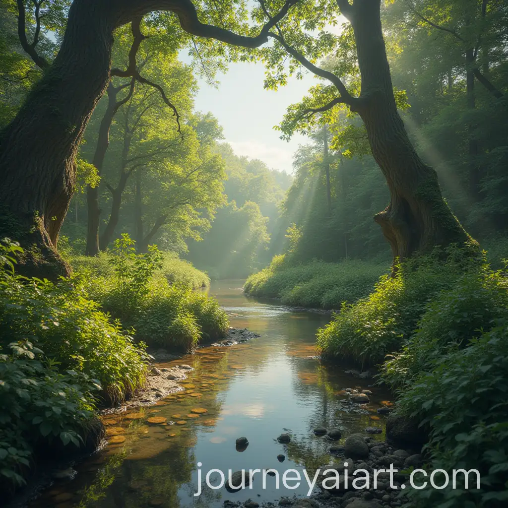 Scenic-Nature-Landscape-with-Lush-Greenery-and-Majestic-Mountains