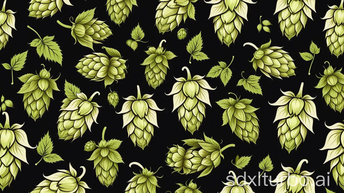 Pattern-with-Bunches-of-Beer-Hops-and-Floral-Aroma