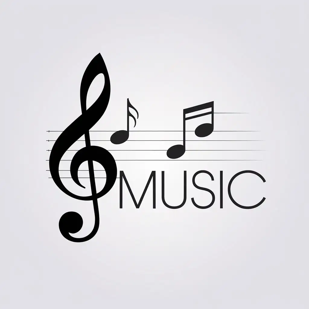 LOGO Design for Music Minimalistic Vector Logo with Clear Background Featuring Music Symbols