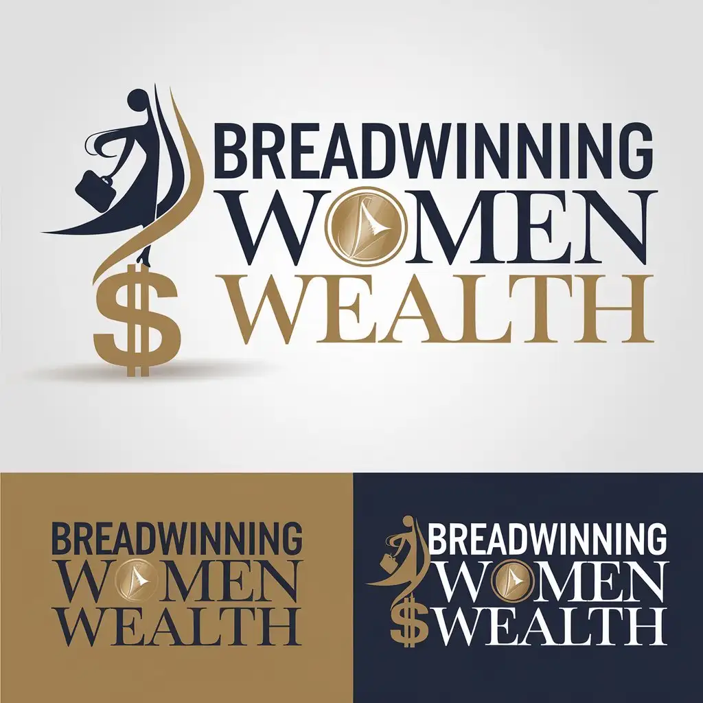 LOGO Design for Breadwinning Women Wealth Modern Minimalist with Empowering Imagery and Strong Typography