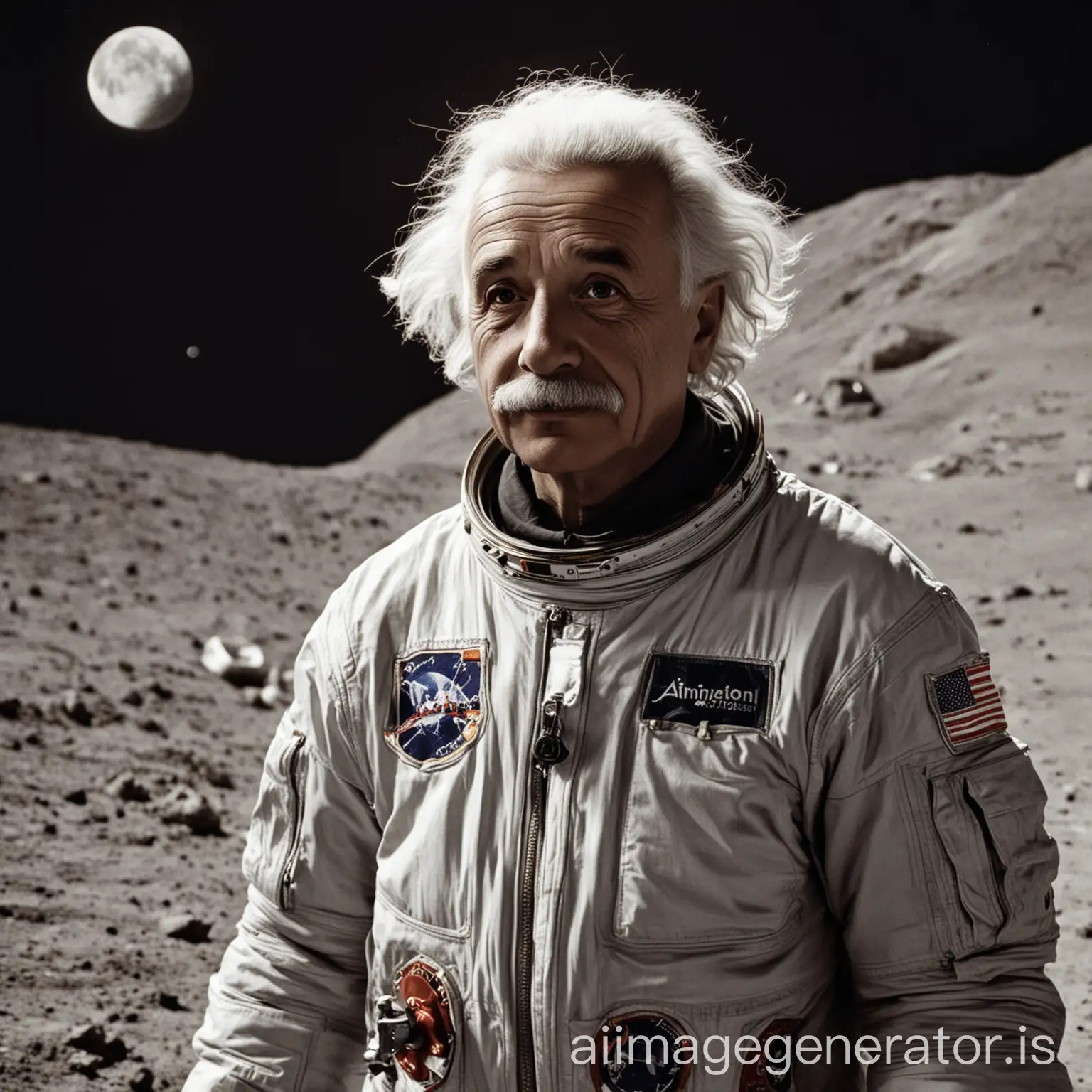 Albert-Einstein-Astronaut-Moon-Expedition