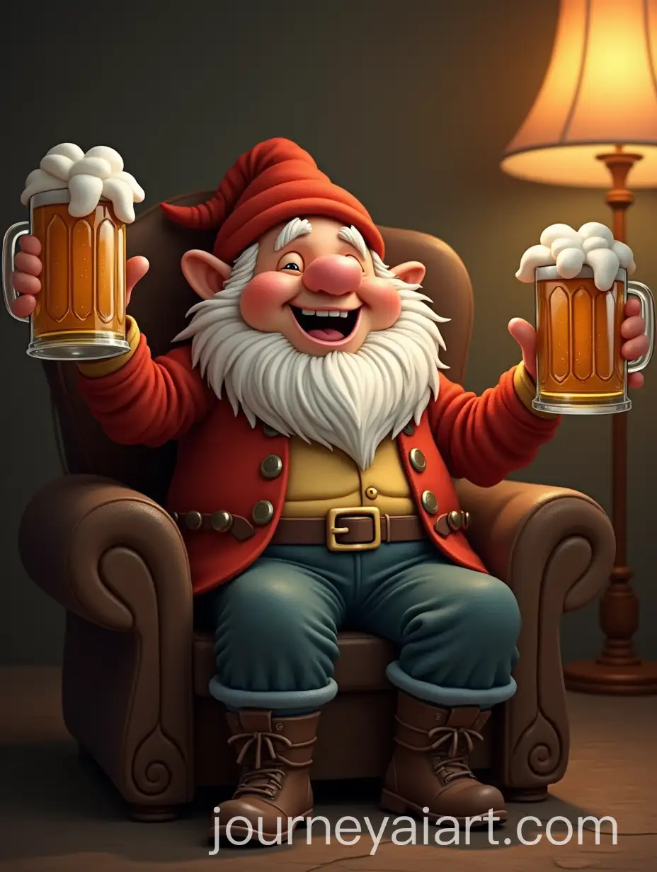 Cheerful-Dwarf-Enjoying-Beer-on-Chair