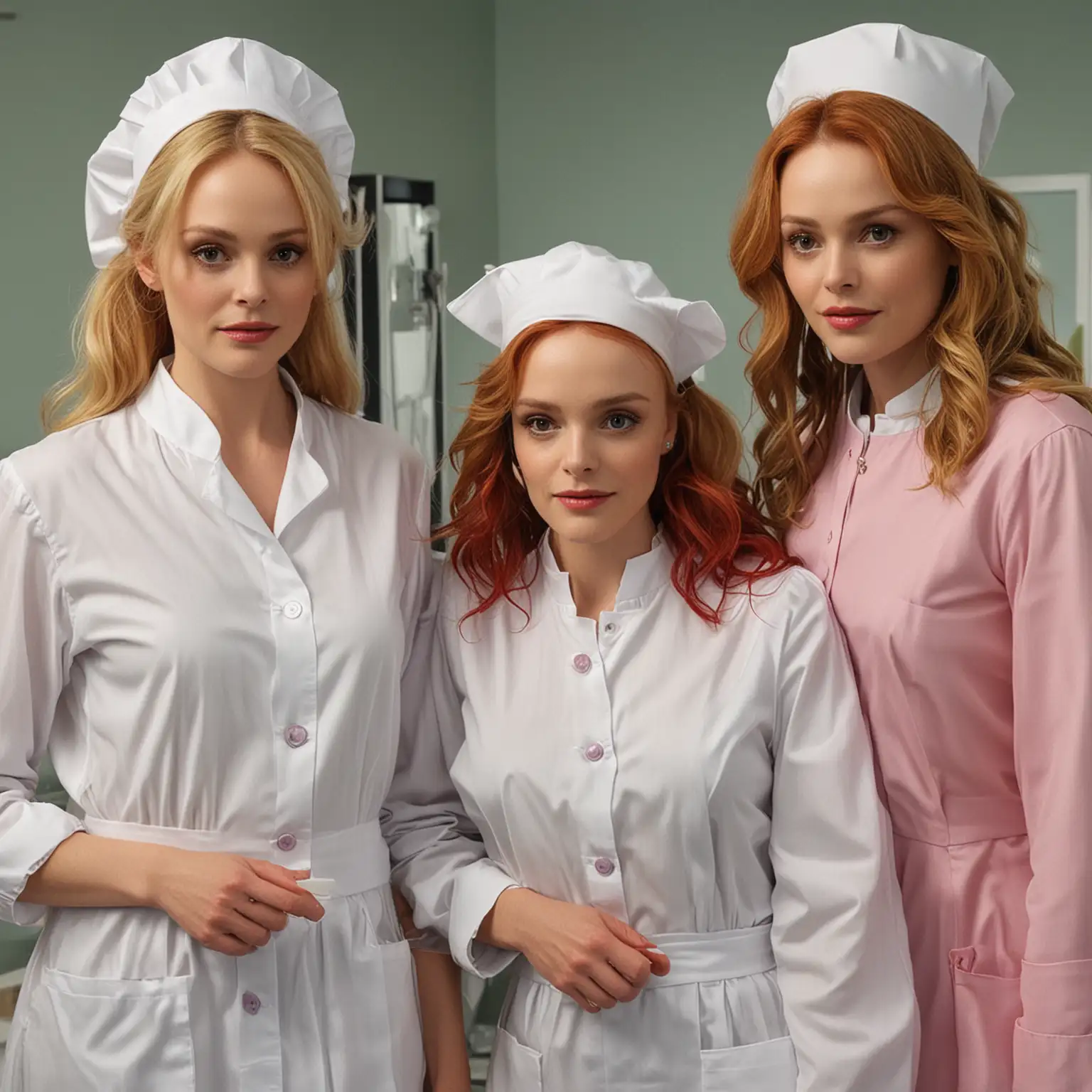 Mothers and Daughters in Modern Nurse Uniforms