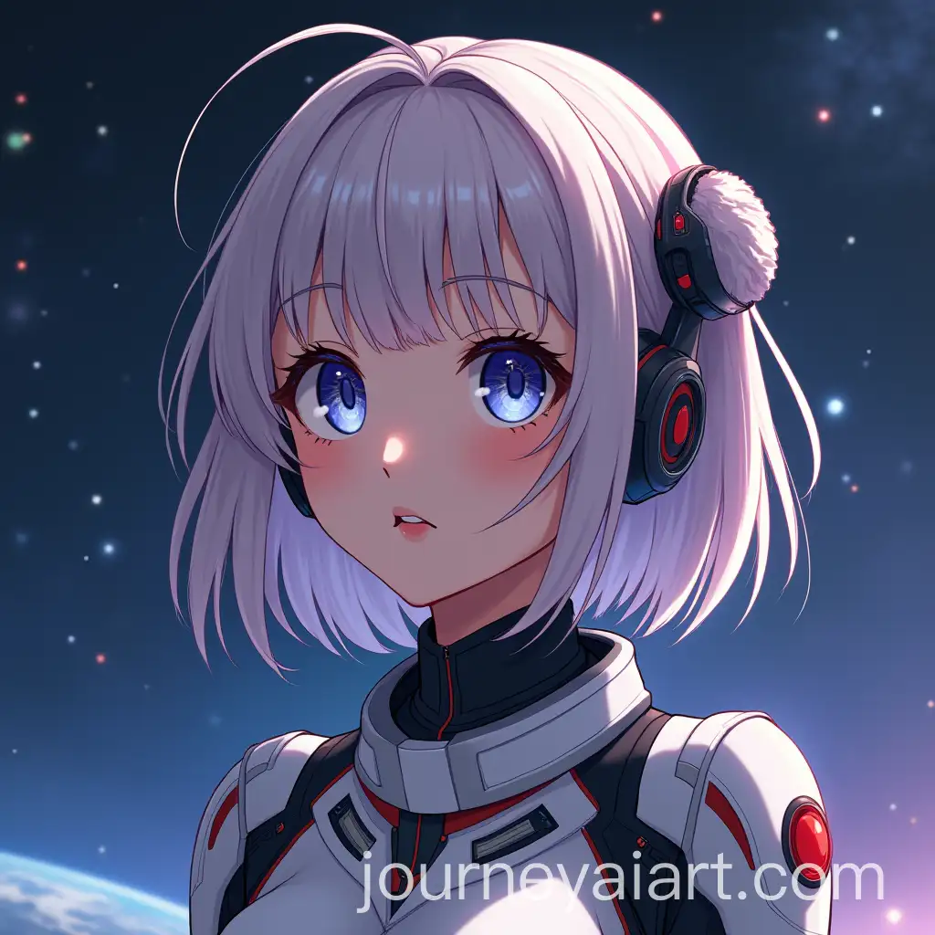 AnimeStyle-Female-Android-Exploring-Outer-Space