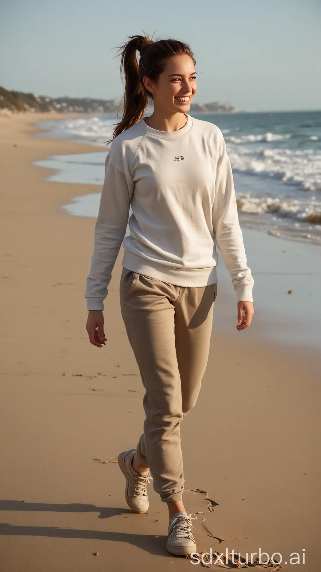 Athletic-Woman-Walking-Barefoot-on-a-Serene-Beach