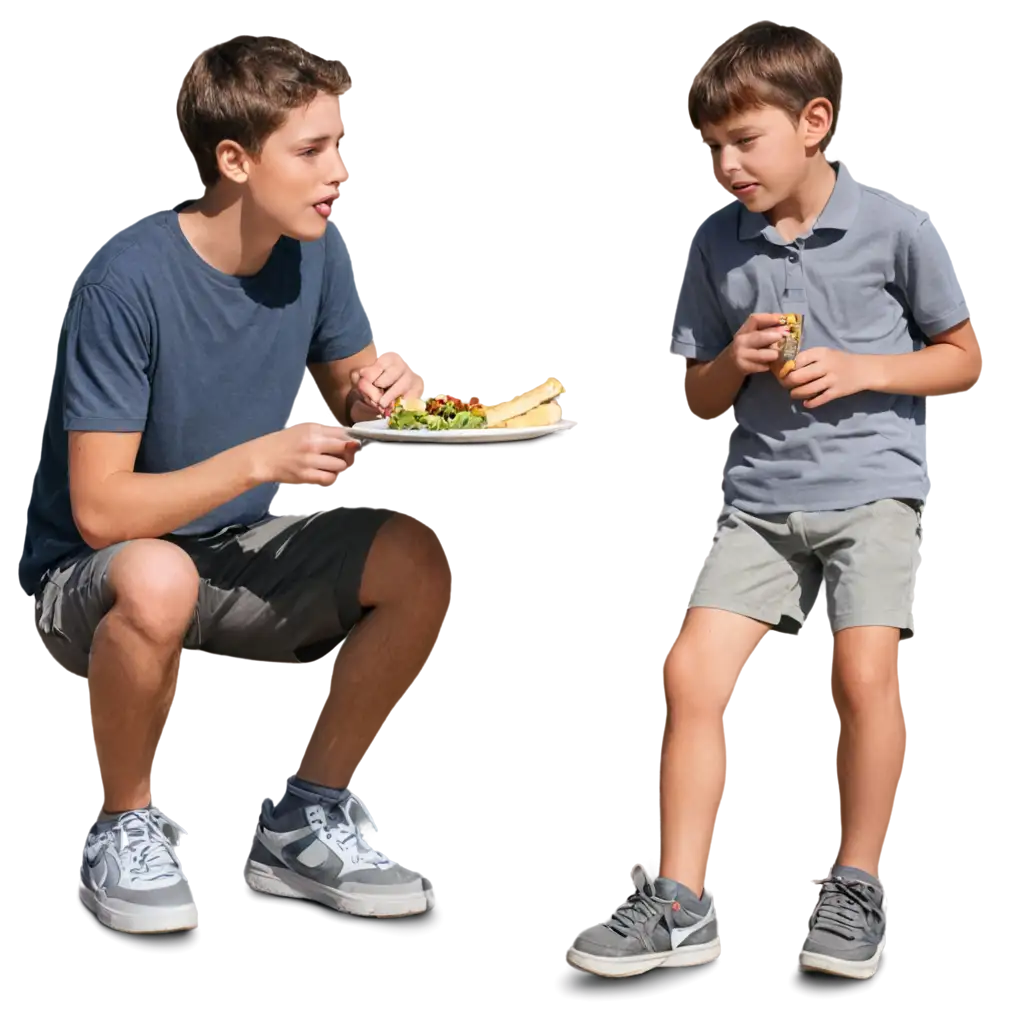 Delightful-PNG-Image-of-a-Boy-Enjoying-His-Meal