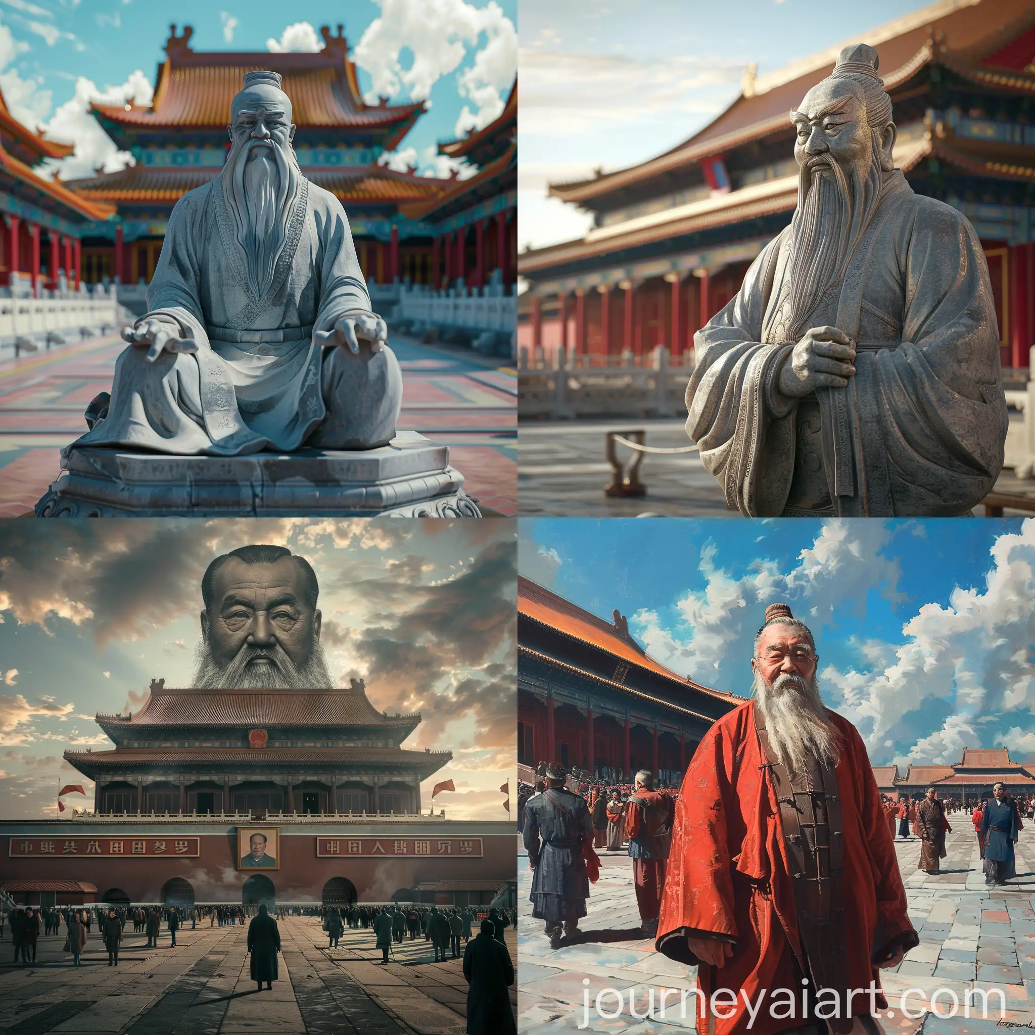 Chinese-Philosopher-Confucius-in-Red-Square-Photorealistic-Image