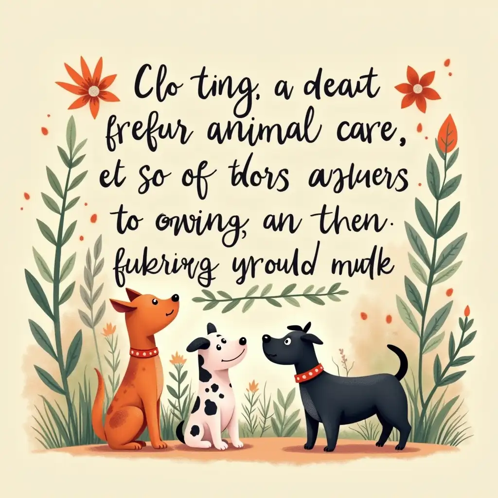 a creative description of care, affection, and concern for animals