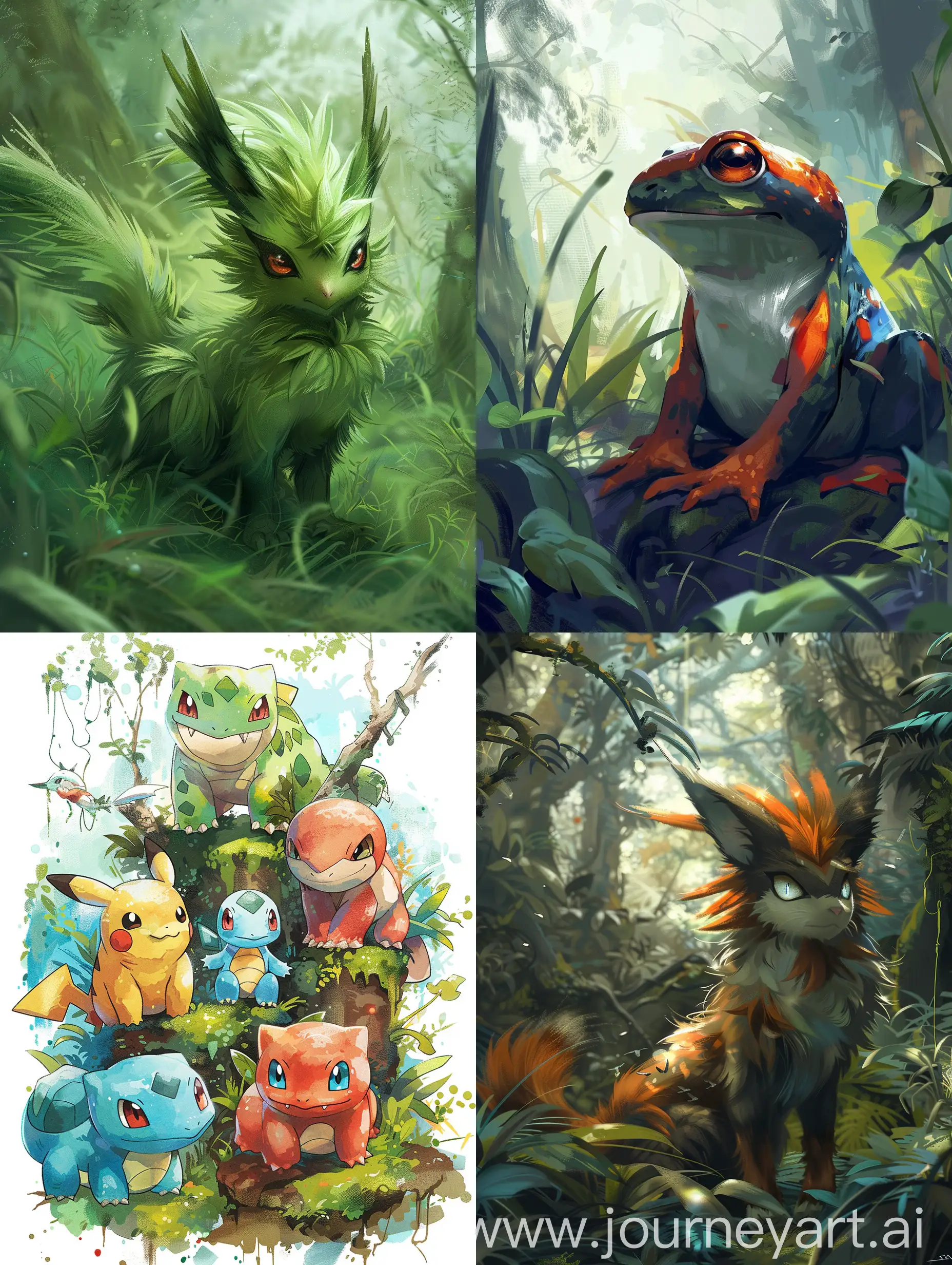 Pokemon-Palworld-Scene-with-Starter-Creatures