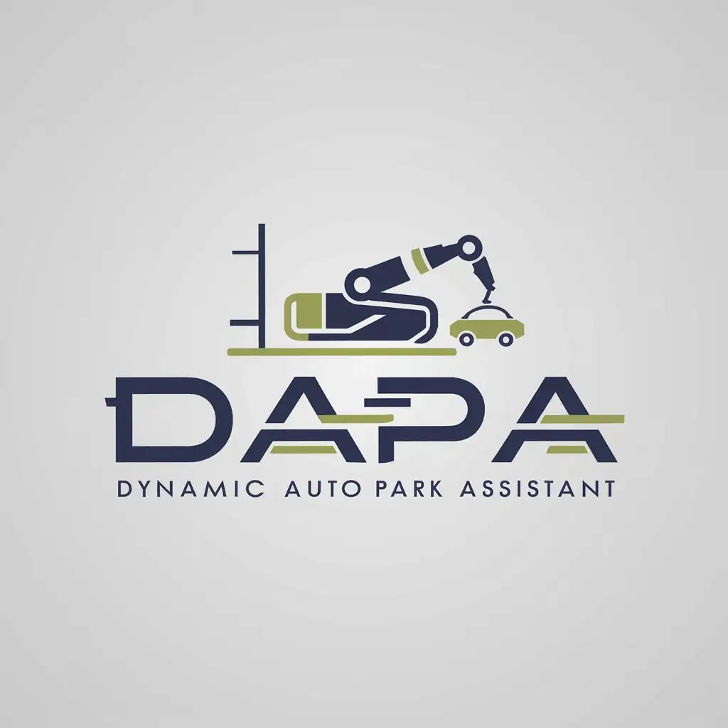 LOGO Design for DAPA Blue and Green with Dynamic Auto Park Assistant Theme for Construction Steel and Automation Industry