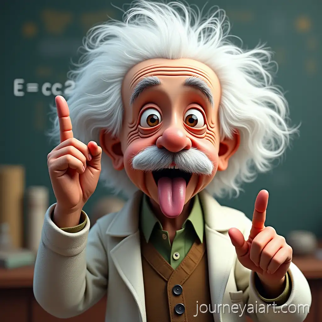 PixarStyle-Portrait-of-Albert-Einstein-with-Emc-Gesture-and-Cosmic-Vibes
