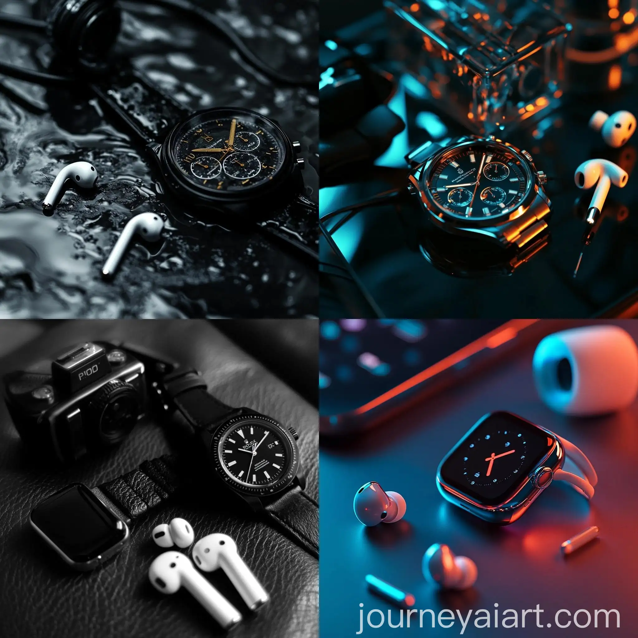 Stylish-Watches-and-Earpods-on-Display