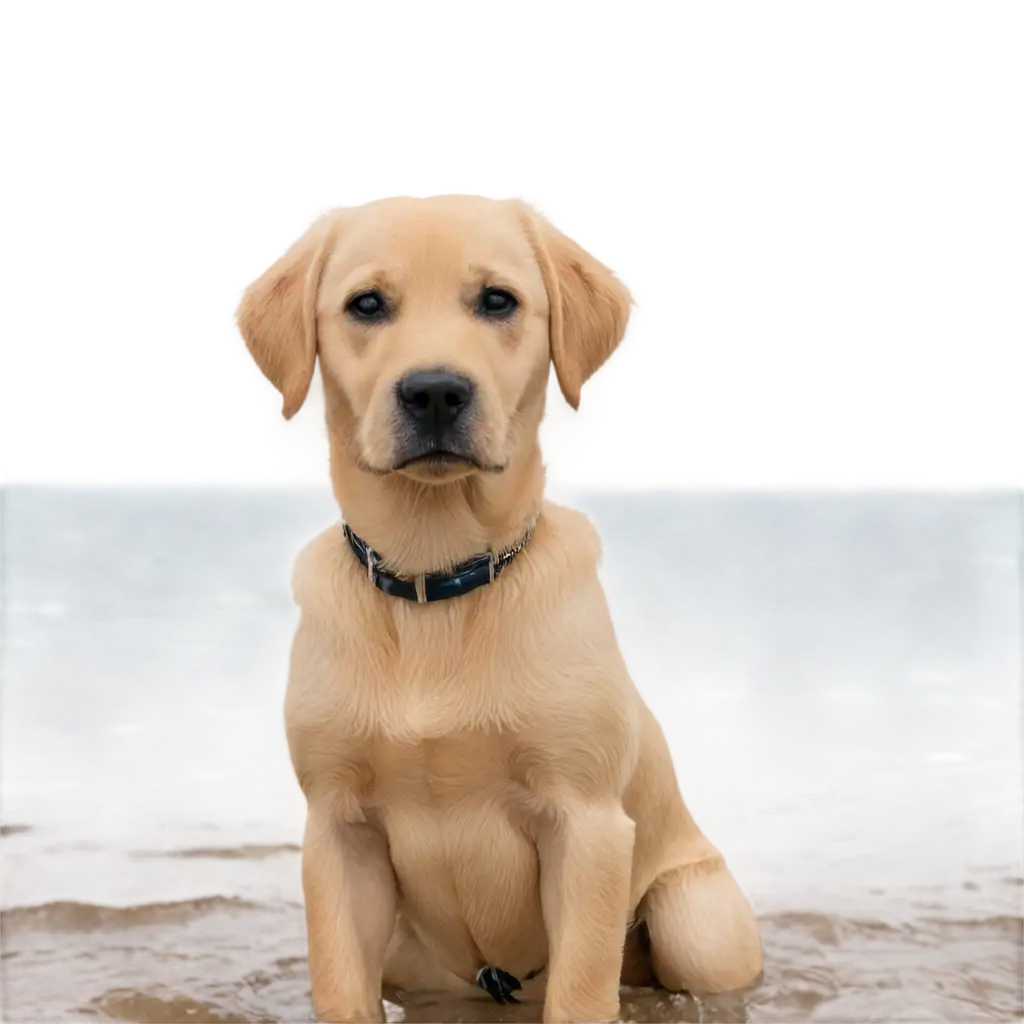 Blonde-Labrador-at-the-Beach-in-the-Water-PNG-Image-Tranquil-Scene-of-a-Dog-Enjoying-Coastal-Waters