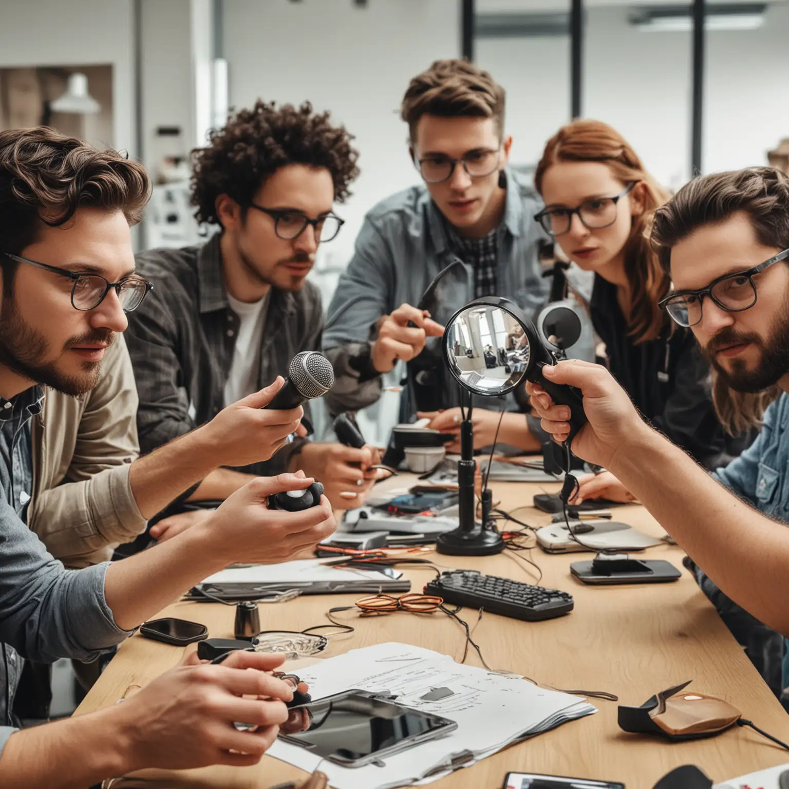 Product Designers Collaborating in a Tech Office