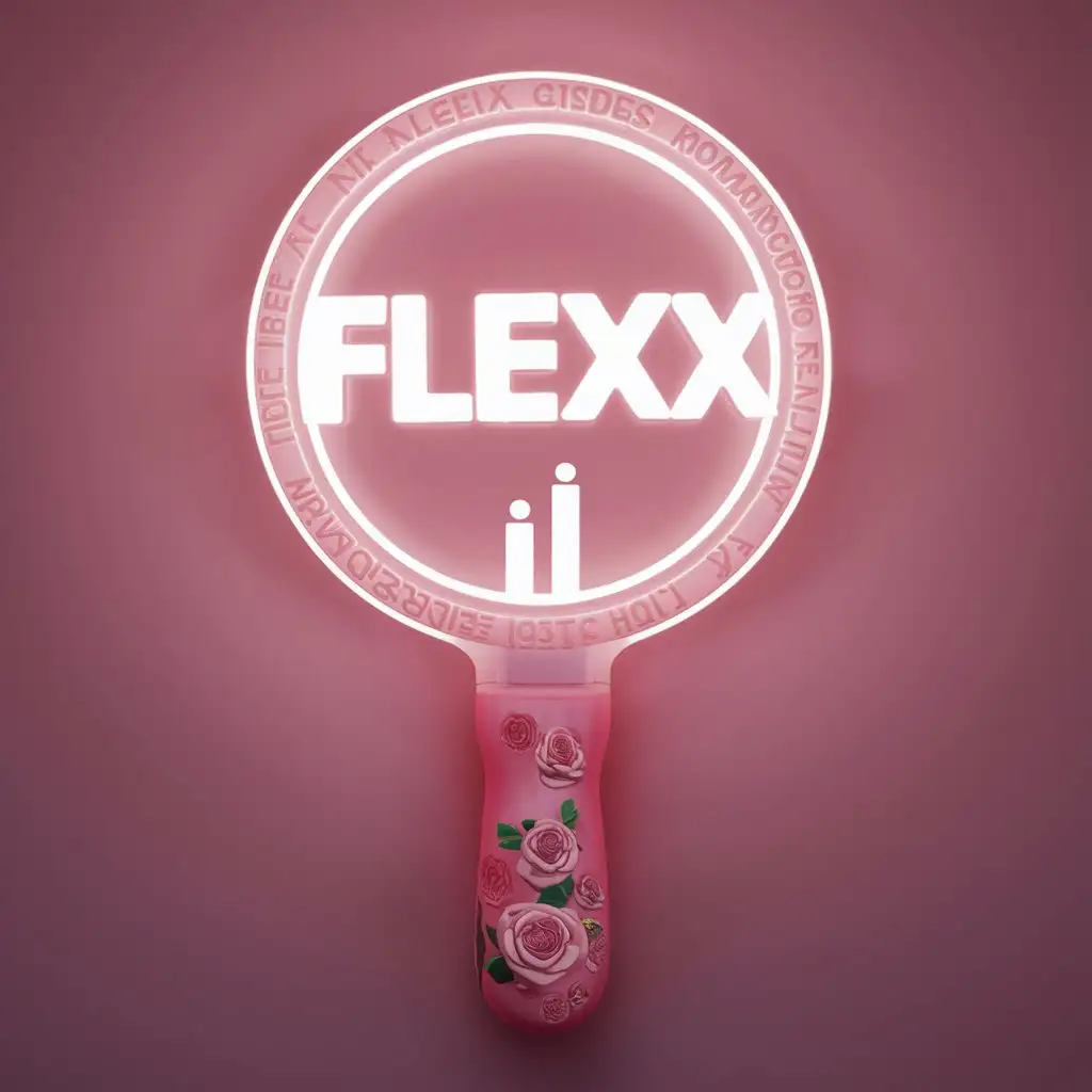 Kpop-Group-FLEXX-Lightstick-in-Round-Shape-with-Pink-Tones