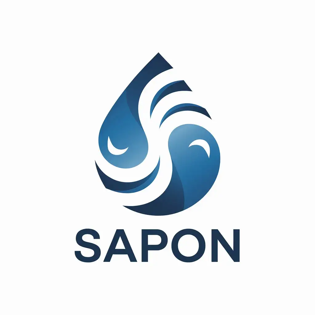 LOGO Design for Sapon Water Drop Symbol with Clear Background and Moderate Style