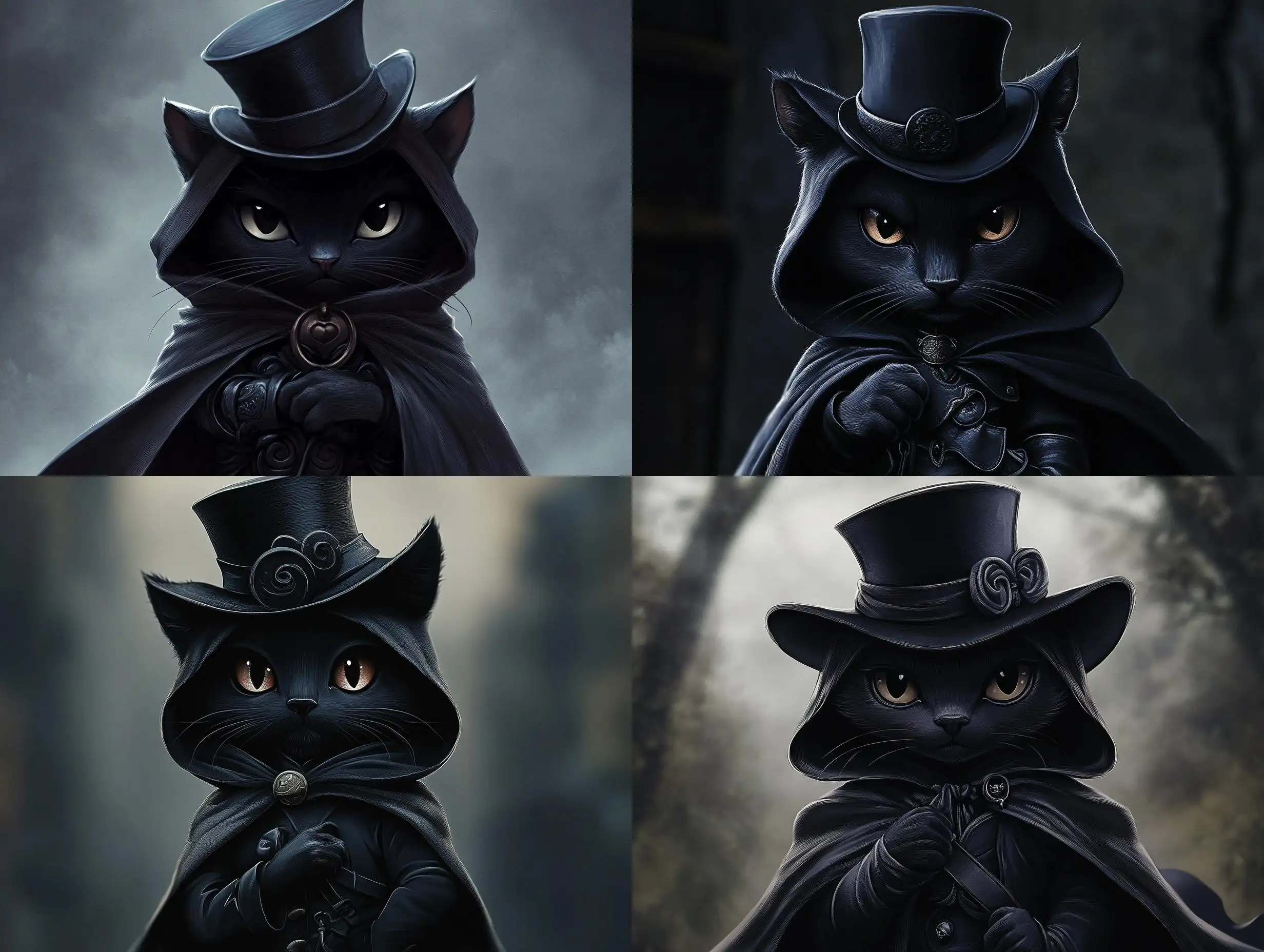 Determined-Black-Cat-in-Hooded-Cloak-with-Top-Hat