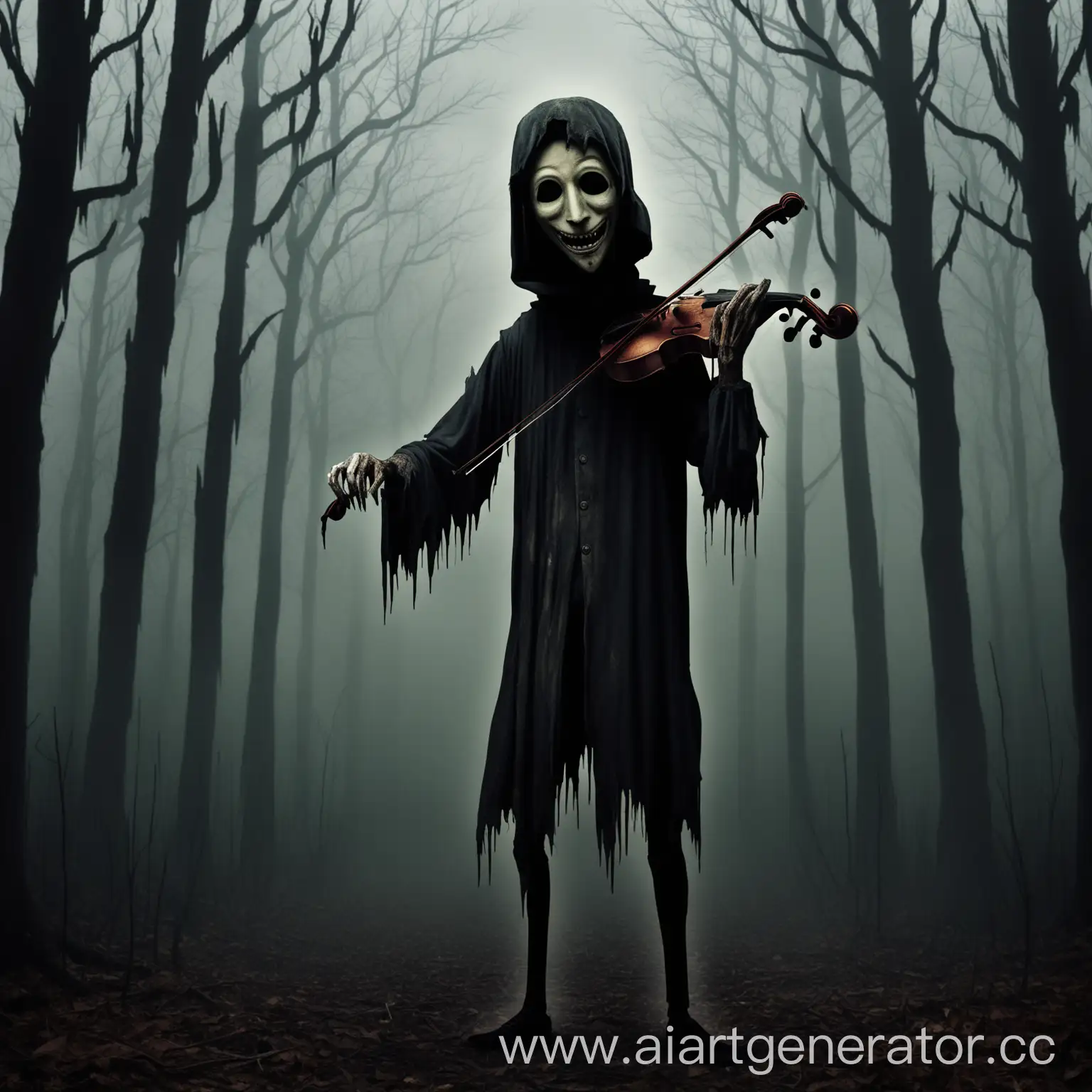 Sinister-Character-Don-Digi-Don-in-Dark-Forest-with-Violin