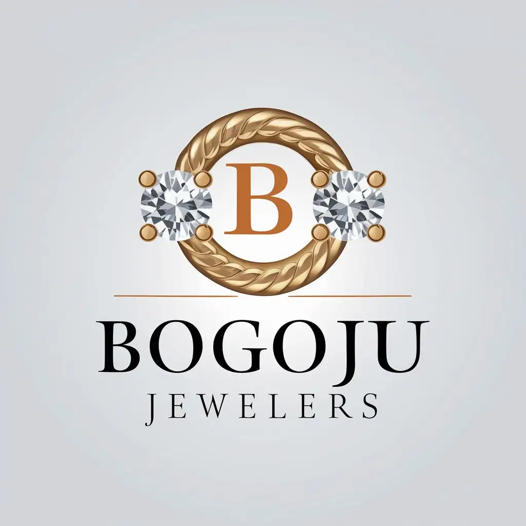 LOGO Design For Bogoju Jewellers Elegant Gold and Diamond Jewelry Emblem