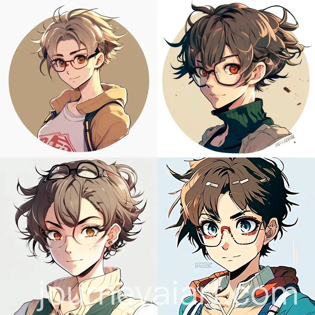 Anime-Character-with-Short-Hair-Oval-Glasses-and-Light-Brown-Eyes