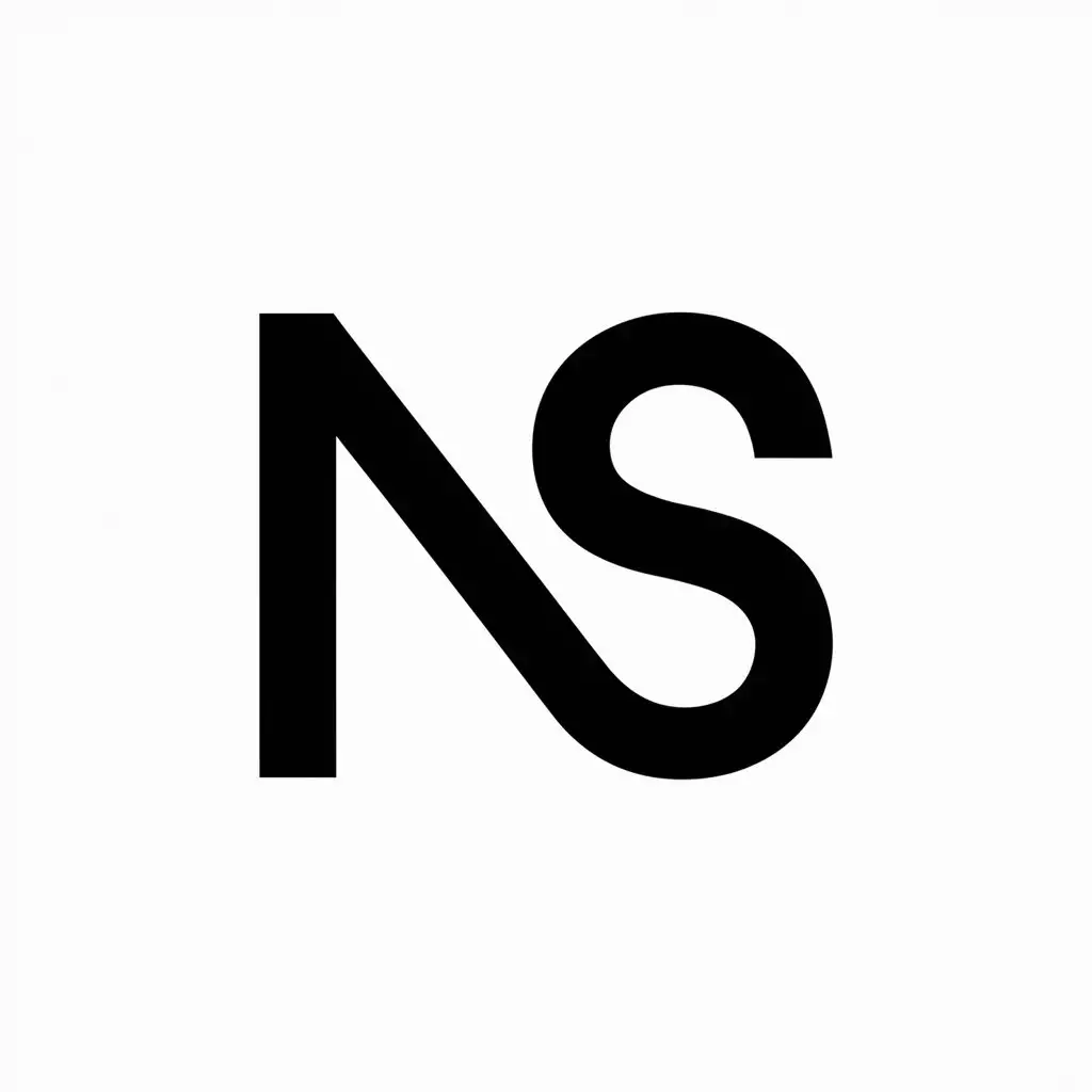 a vector logo design,with the text "NS", main symbol:letter,Minimalistic,be used in Internet industry,clear background