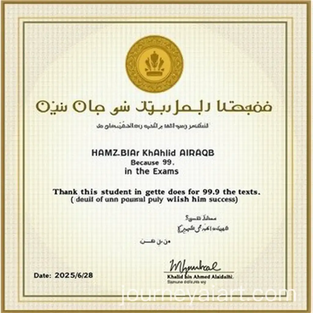 Certificate-of-Excellence-Awarded-to-Hamza-Khalid-Alraqb-for-Scoring-999-in-Exams