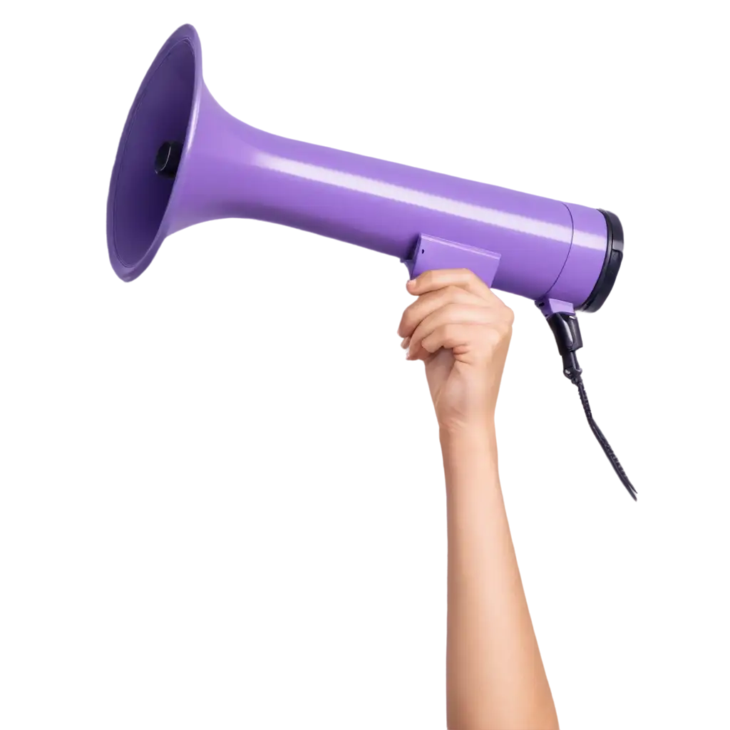 VPNG-Image-Usage-Scenariosiolet-Loudspeaker-in-Womans-Hand-PNG-Image-for-Creative-Use