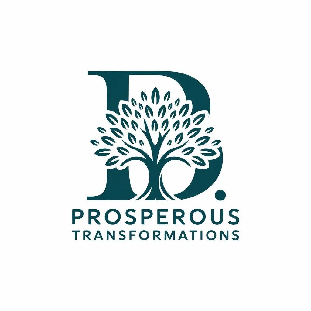 LOGO Design for B Prosperous Transformations Blossoming Tree Symbol with Vector Style for Nonprofit Industry