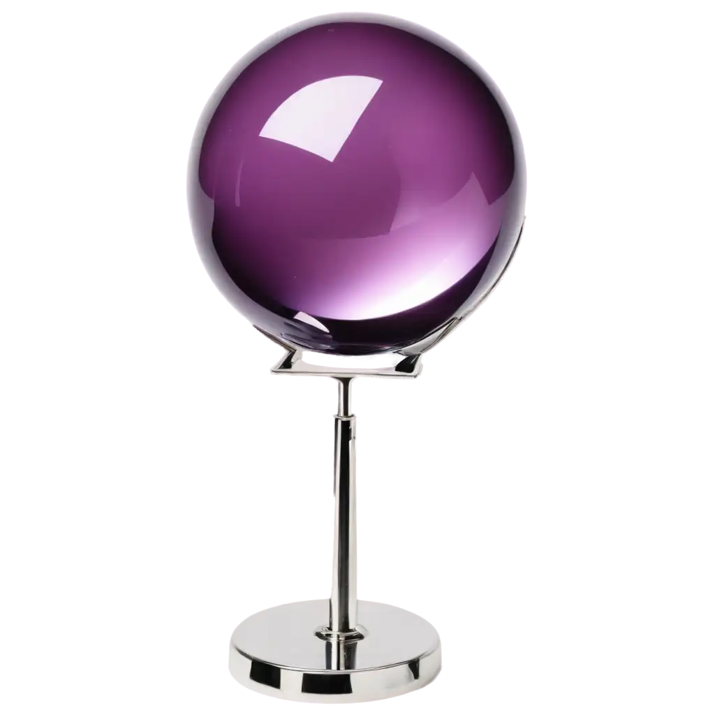 Transparent-Purplish-Crystal-Ball-on-Silver-Stand-PNG-Image-Enchanting-Visual-Elegance