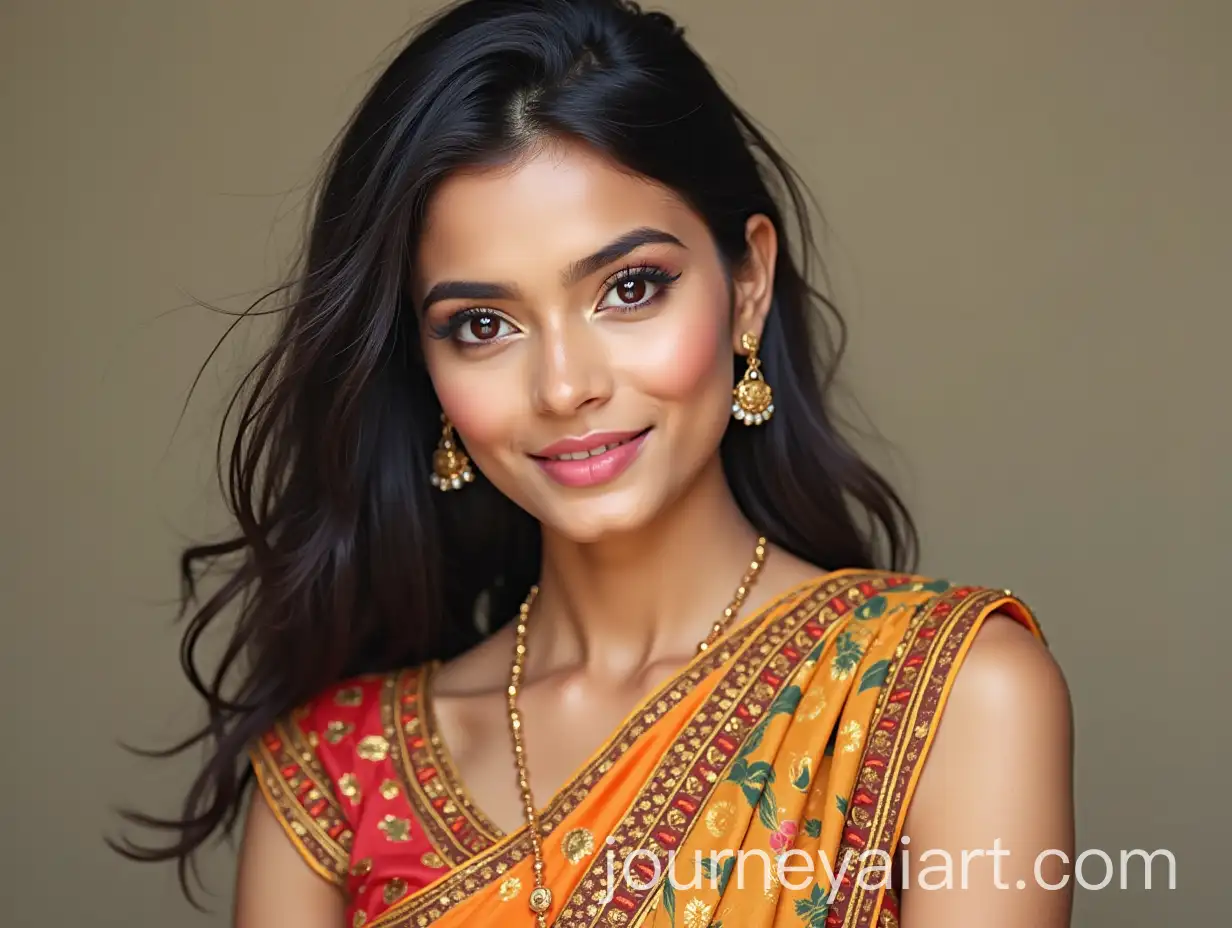 Portrait-of-an-Indian-Girl-Model-with-Traditional-Elements